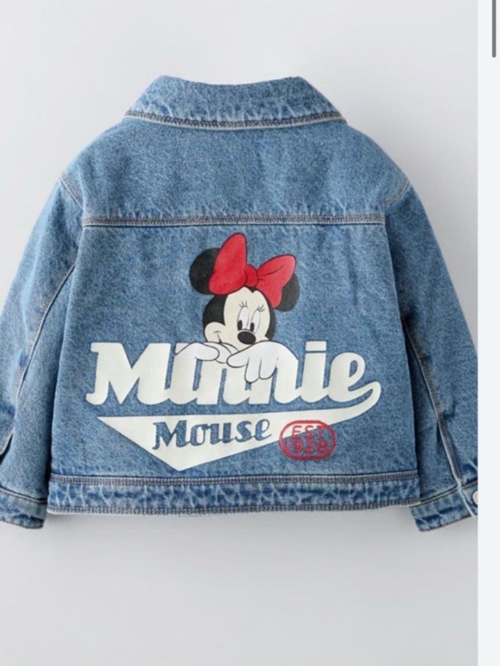 ZARA kids MINNIE MOUSE @ DISNEY QUILTED DENIM JACKET size 4 LIKE NEW